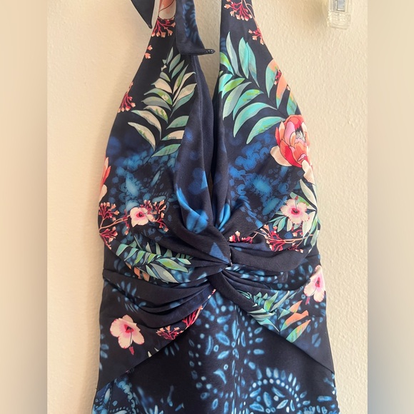 NWT $198 Johnny Was Annia Twist Tropical Floral One Piece Size XS Swimsuit Multi - Picture 11 of 14
